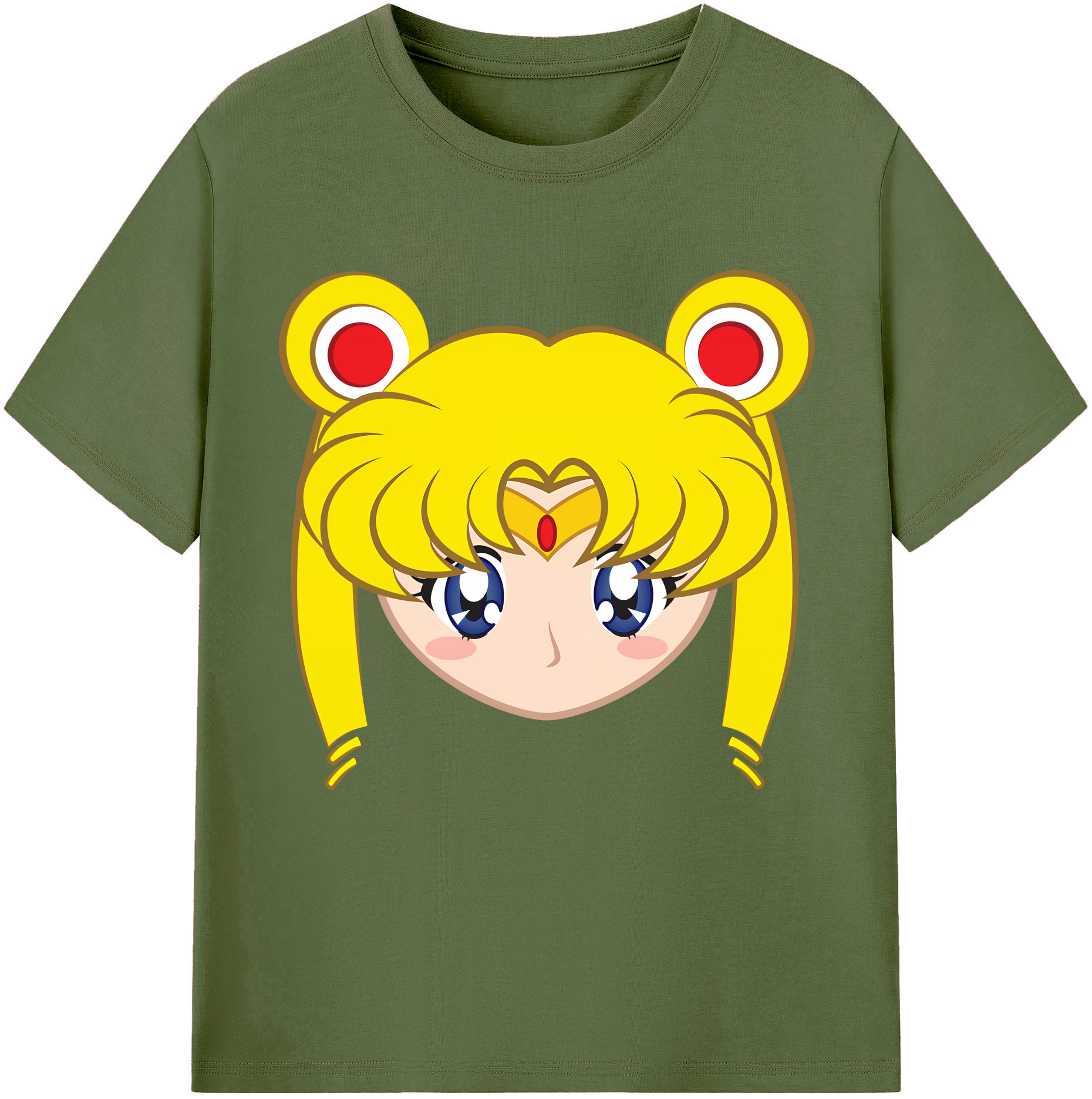 （画像用） 美少女戦士セーラームーン 月野 うさぎ つきの うさぎ Sailor Moon Tsukino Usagi 綿100％半袖Tシャツ（フロントプリント）